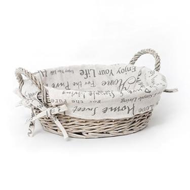 Imagem de Cesta de armazenamento de vime Willow com alças duplas, forro de algodão removível, cesta de armazenamento tecida à mão para organização de armazenamento