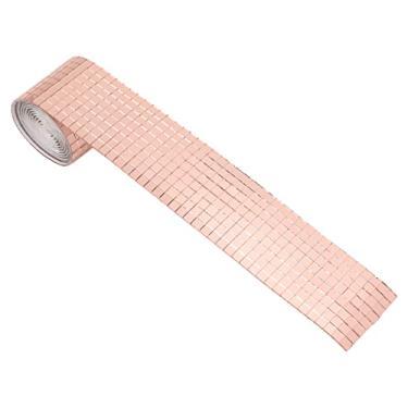 Imagem de 1600Pcs Auto-adesivo Espelho Mosaico Folha Adesiva Mosaico Quadrado Telha De Vidro Adesivo para Home Decoração (Rose Gold)