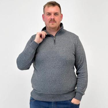 Imagem de Blusa de Lã Delkor Plus Size com Zíper Masculina-Masculino