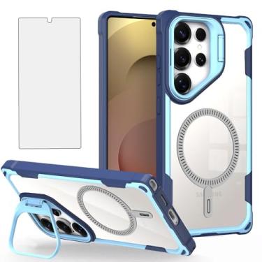 Imagem de Asuwish Capa de celular para Samsung Galaxy S25 Ultra 5G com protetor de tela, suporte para câmera, suporte, capa magnética híbrida fina, acessórios para celular S25Ultra 25S S 25 25Ultra 6.9 2025