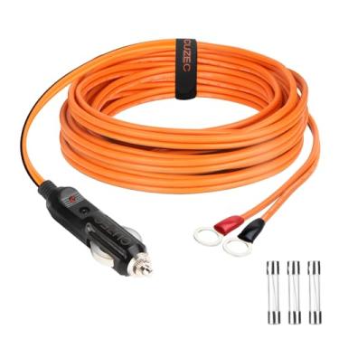 Imagem de CUZEC Cabo adaptador de isqueiro de plugue macho 12AWG 25A resistente com fio de cabo de 12 AWG para inversor de carro, bomba de ar, copo elétrico e faça você mesmo (320 cm)