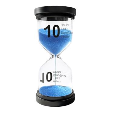Imagem de Temporizador de areia de 10 minutos, relógio de areia de plástico para crianças, ampulheta acrílica inquebrável, pequena ampulheta de 10 minutos para sala de aula, jogo, decorativo (azul)