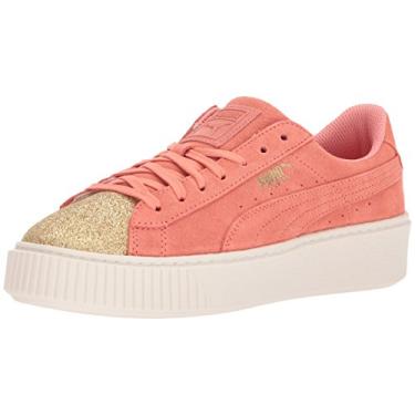 Imagem de PUMA Kids' Suede Platform Glam Sneaker, Tênis Infantil Calçados, puma team gold-shell pink, 5.5 M US Big Kid
