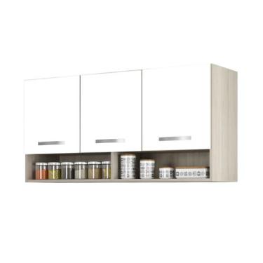 Imagem de Armario Aereo cozinha 3 portas 1,20cm com nicho Alice Plus HR Móveis, 