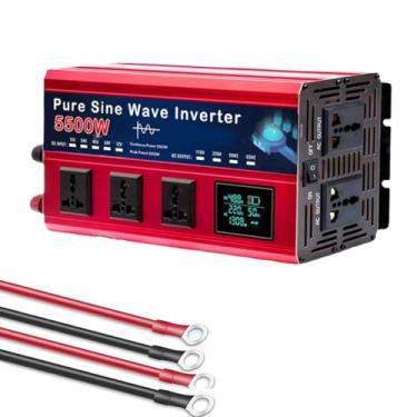 Imagem de 24V TO 110V,Inversor de onda senoidal pura 5500W DC 12V/24V/48V/60V/72V, carregador, fase dividida, entrada CC, saída CA, 110V/220V, conversor de energia solar de baixa frequência