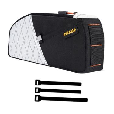 Imagem de Generic Bolsa de armazenamento para quadro de bicicleta, organizador de mochila para ciclismo, suporte com zíper, bolsa para tubo frontal de bicicleta, Branco