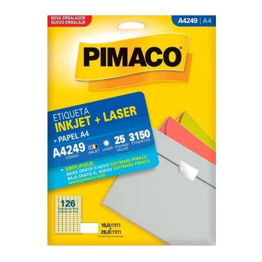 Imagem de Etiqueta inkjet/laser A4249 com 25 folhas Pimaco