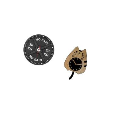 Imagem de IEUDNS Relógio de Parede Decorativo Criativo de Gato, Ornamento Fofo E Silencioso, Relógio de Academia de 12 Polegadas para Decoração de Casa, Cozinha, Escri