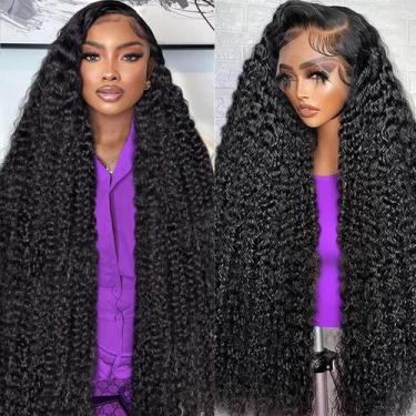 Imagem de Perucas frontais de renda Dianthe Deep Wave 86 cm Cabelo humano 180% d