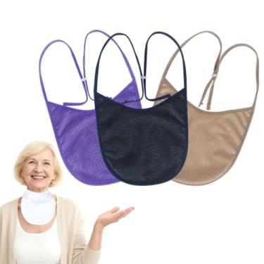 Imagem de Ehucon Capa para estoma de pescoço de traqueostomia com alça ajustável, protetor de traqueia respirável para laringectomia para tratamento de traqueostomia (azul marinho, cáqui e roxo - 3 peças