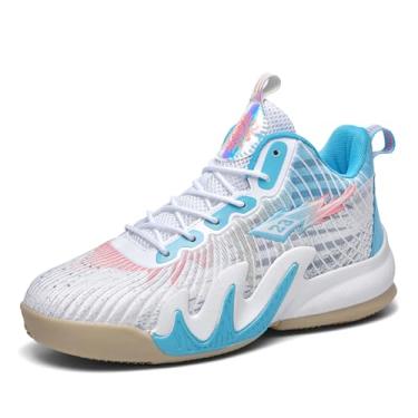 Imagem de Bolognifi Botas de treinamento esportivas práticas para tênis basquete masculino cano alto antiderrapante Equipamento de basquetebol(Green-a,42 BR)