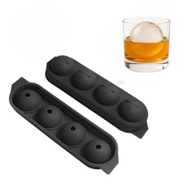Imagem de Forma de Gelo Whisky Silicone Bolinha Grande Para Drink 4 Esferas