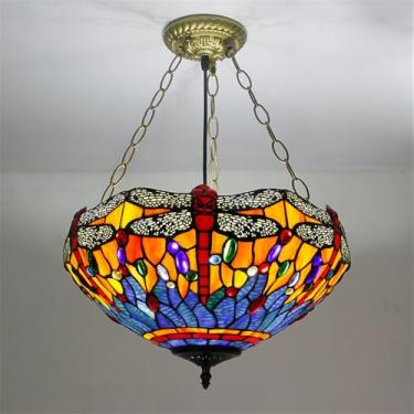 Imagem de Lâmpada Pingente de Vidro Colorido LED Contemporânea e Retro Criativa - Candelabro para Sala, Restaurante, Quarto, Hotel, Café, Bar e Corredor (Estilo 23 D40CM)