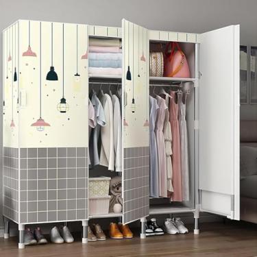 Imagem de Guarda-roupas De Lona Para Quarto - Cabideiro De Metal Com Vara De Pendurar Organizador De Roupas - Prateleiras De Armazenamento Para Armário De Quarto, 4, 85x50x172cm