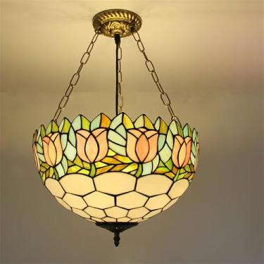 Imagem de Lâmpada Pingente de Vidro Colorido LED Contemporânea e Retro Criativa - Candelabro para Sala, Restaurante, Quarto, Hotel, Café, Bar e Corredor (Estilo 30 D40CM)
