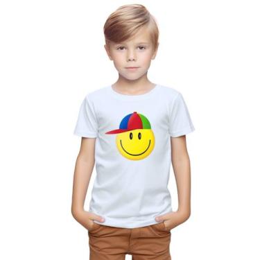 Imagem de Camiseta Smile De Boné Personalizada Infantil - UseP4, Branco, Infanti