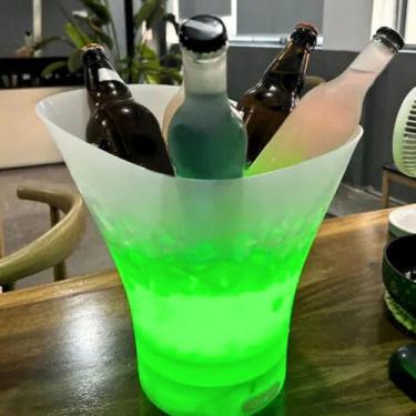 Imagem de Balde de Gelo 6,5L Caixa de Som Música Bluetooth USB Luz LED Dia dos P