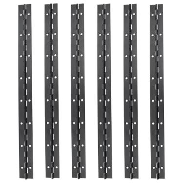 Imagem de Tsnamay Dobradiça dobrável para porta de armário de 400 mm, dobradiça contínua e de piano, dobradiça contínua de aço inoxidável, dobradiças contínuas para barco, preto fosco