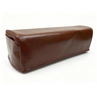 Imagem de Ntomtuex Capas de couro PU para poltrona, poltrona, sofá, poltrona, conjunto de 2 capas com bolsos – impermeável, elástico, protetores de móveis antiderrapantes para sofás e poltronas, marrom