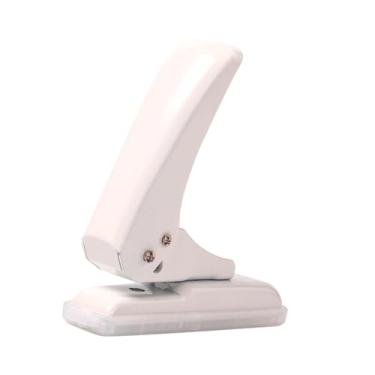 Imagem de Fenteer Furador de furo único com capacidade para 40 folhas e base antiderrapante de metal, furador portátil para cartões de papelão e álbuns de recortes, Branco