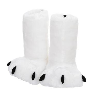 Imagem de Fiocias Botas femininas de pantufas reutilizáveis ​​com patas de urso de pelúcia para aniversário e feriado, M