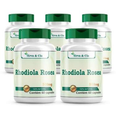 Imagem de Rhodiola Rosea 100% Pura   Raiz Dourada   500 Mg 5 Frascos