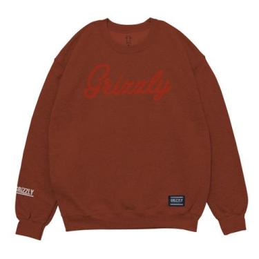 Imagem de Moletom Grizzly Script Logo Crew Neck, G
