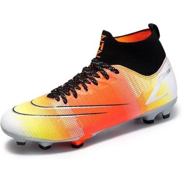 Imagem de Tênis de futebol masculinos de futebol com pontas longas, couro e borr