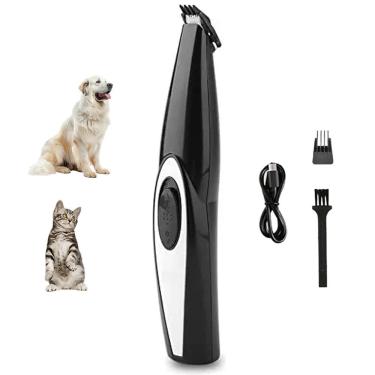 Imagem de Maquina de Tosa Pelo de Pata Orelhe Gato Cao Cachorro Aparador Sem Fio USB Silenciso Animal de Estimaçao