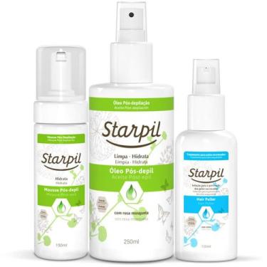 Imagem de Kit Starpil Mousse Pós Depilação 150ml Óleo Pós 250ml Hair Puller 120m