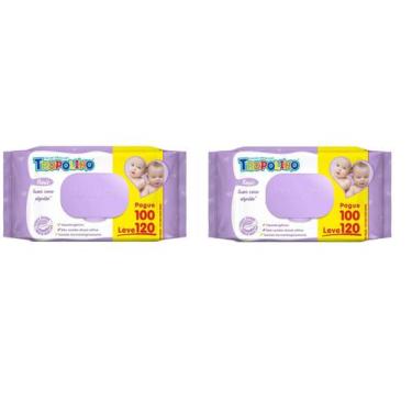 Imagem de Kit 2 Toalhas Umedecidas Tropolino 120 Unidades - Hygieline
