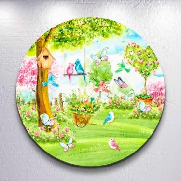 Imagem de Painel Redondo Jardim Encantado Capa Sublimada de Festa Tamanho Grande