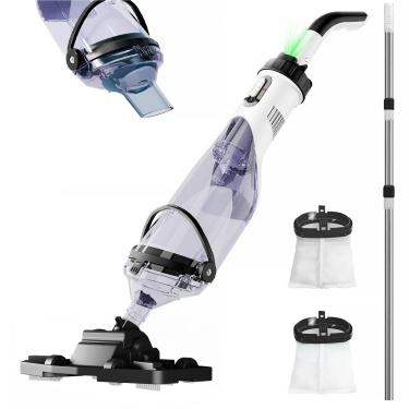 Imagem de FOTING Aspirador De Piscina Sem Fio Atualizado 2025 Para Áreas Acima Do Solo, Com Tela Led E Cabeça Mais Larga 11,5", Limpador Portátil Spas, Piscinas Enterradas Banheiras Hidromassagem, Recarregáve