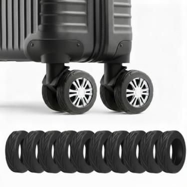 Imagem de 10 Pcs Luggage Wheel Covers, Upgraded Silicone Suitcase Wheel Protectors, 2.-2.4" Spinner Wheels Fit, Wear-Resistant Silent & Anti-Noise, Essential Travel Accessories for Carry-On Luggage