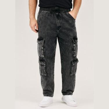 Imagem de Calça Jeans 4 Bolsos Cargo Masculina Streetwear Grafite - NoBrand, Gra