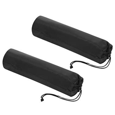Imagem de Bolsa para monopé ultra mini tripé de 45,7 x 10,7 cm, pacote com 2, bolsa de armazenamento de tripé dobrável de nylon com alça de ombro para acampamento em viagens ao ar livre, preta