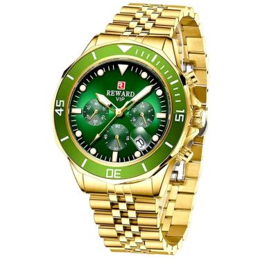 Imagem de Relógio Masculino Casual Esportivo Luminoso Impermeável 3atm Em Aço Inoxidavel Verde