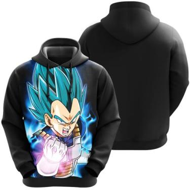 Imagem de Blusa De Moletom Dragon Ball Vegeta Super Saiyajin Blue Anime Desenho 