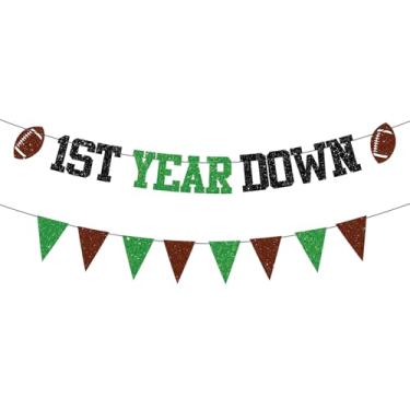 Imagem de Faixa pré-amarrada de 1º ano para futebol americano para decoração de festa de 1º aniversário com tema de futebol