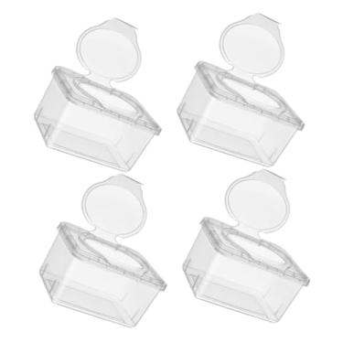 Imagem de 4pcs Baby Wipes Holder: Non-Slip Plastic Refillable Wipe Container Portable Travel Wipes Case with Lid for Baby and Adult Use