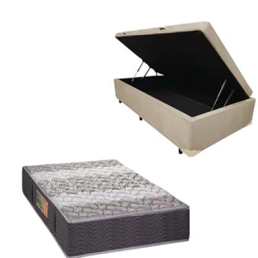 Imagem de Cama Box Baú Blindada com Colchão de Espuma Orthopedic - Solteiro 88x188 (SUEDE BEGE)