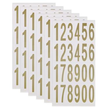 Imagem de ONLYKXY Adesivo autoadesivo de vinil pequeno de 10 a 9 folhas com número de caixa de correio à prova d'água 1,3 x 3,8 cm, etiqueta organizadora, etiqueta de labble para endereço, janela, porta, placa