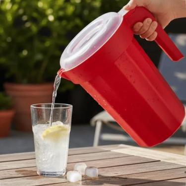 Imagem de Jarra 2L Plástica Tampa Transparente Ideal Para Cozinha e Geladeira - 