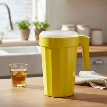Imagem de Jarra 2L Plástica Tampa Transparente Ideal Para Cozinha e Geladeira - 