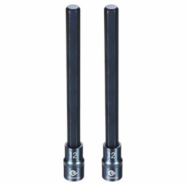 Imagem de HARFINGTON 2 soquetes hexagonais de impacto de 1/5.1 cm H12 (12 mm) de comprimento métrico 20.3 cm S2 soquetes de aço 6 pontos para adaptador de furadeira elétrica, azul