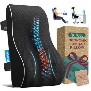 Imagem de Almofada de apoio lombar QUTOOL, malha ergonômica respirável