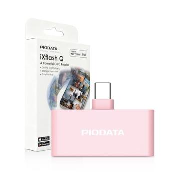 Imagem de Piodata Leitor de cartão de unidade de telefone: adaptador USB-C micro SD para iPhone, iPad e Android, Apple MFi iXflash Q backup automático e carregamento de passagem, armazenamento flash portátil
