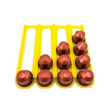 Imagem de Organizador de Cápsulas Versátil - Porta Cápsulas para 20 Unidades na Parede, Balcão ou Prateleira, Economize Espaço(AMARELO)