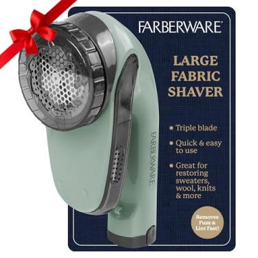 Imagem de Farberware – Barbeador de fiapos grande – barbeador de fiapos operado por bateria com lâminas triplas para roupas, barbeador de suéter para remover fuzz, bolas de fiapos, bolinhas para roupas, sofá