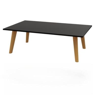 Imagem de Mesinha De Centro Mesa Pequena Decorativa Sala de Estar Pés Palito Madeira Maciça (PRETO)